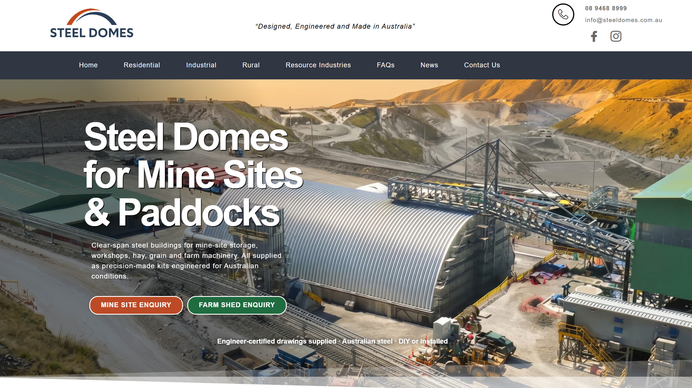 steel domes website