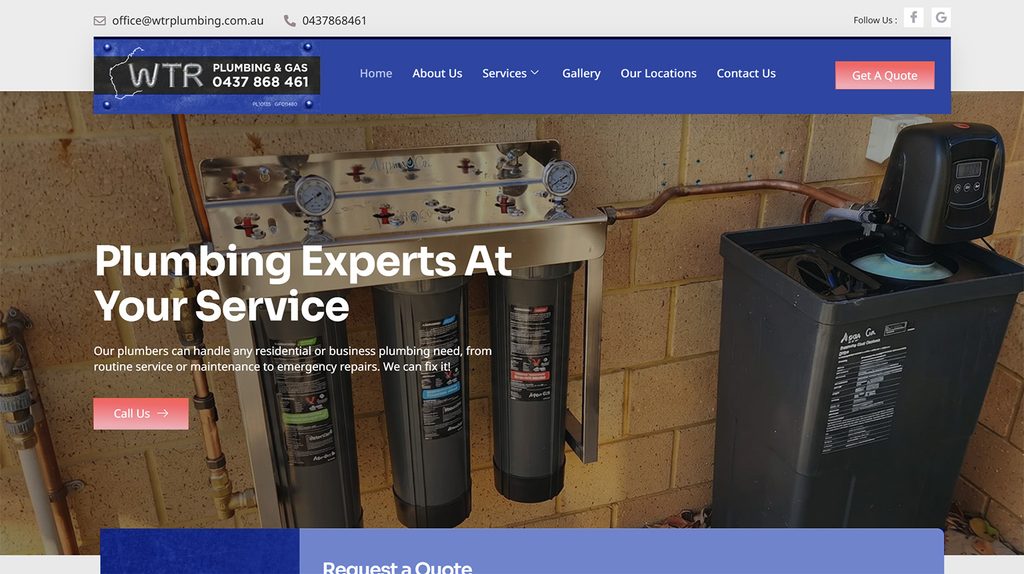 blue website mockup